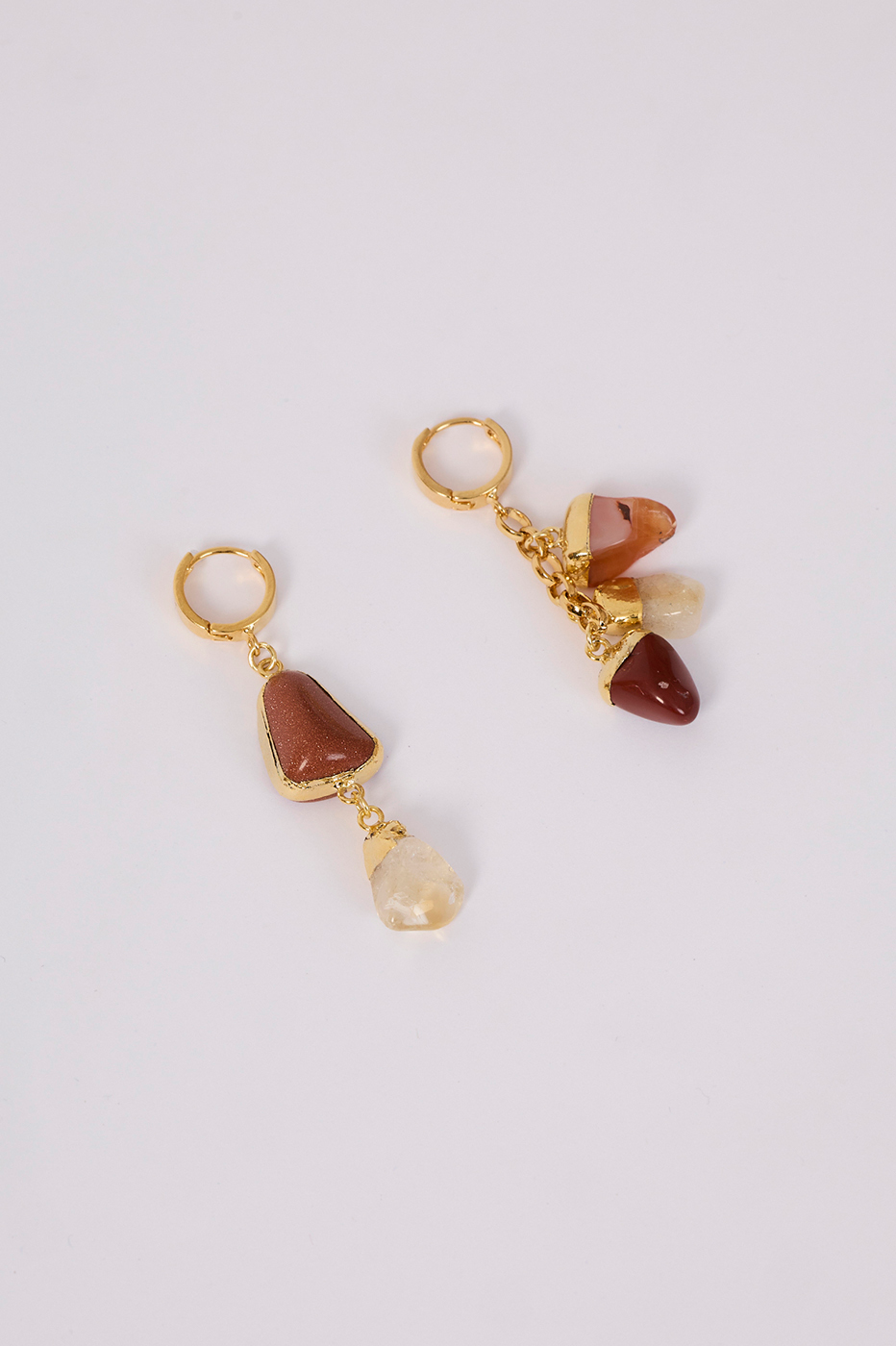 Asymmetric Stone Charm Earrings_2