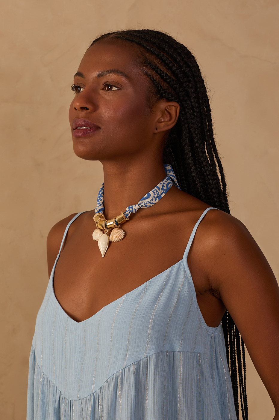 Serene Sky Scarf Necklace