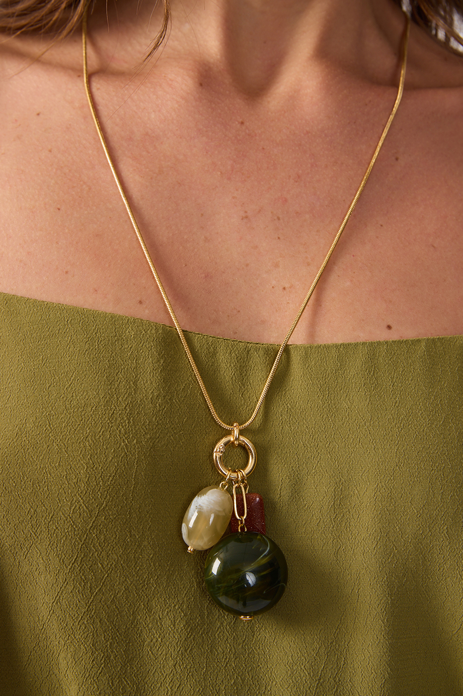 Long Charm Cluster Necklace_3