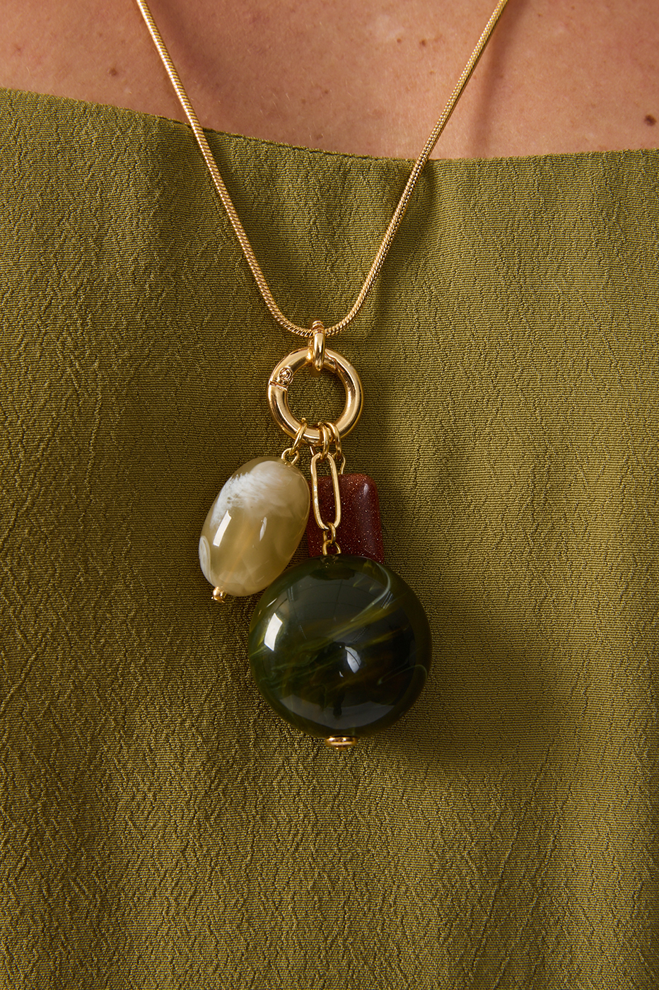 Long Charm Cluster Necklace_4
