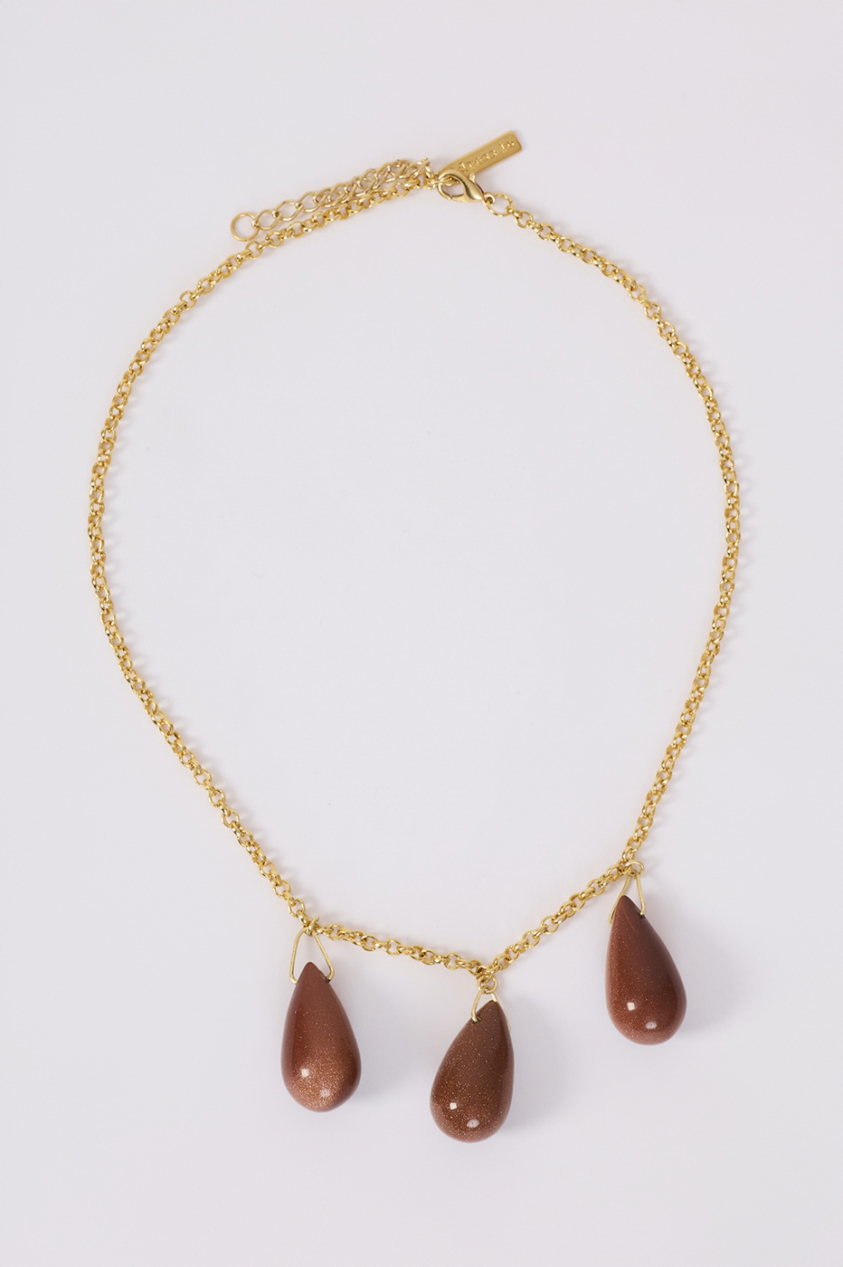 Teardrop Stone Trio Necklace_5