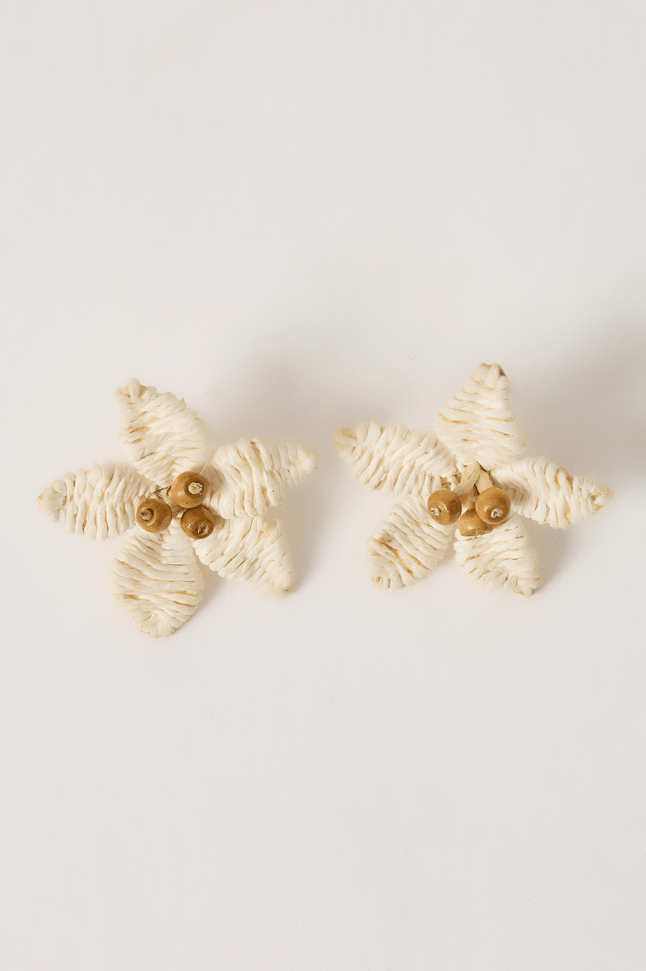 Hibiscus Straw Post Back Earrings