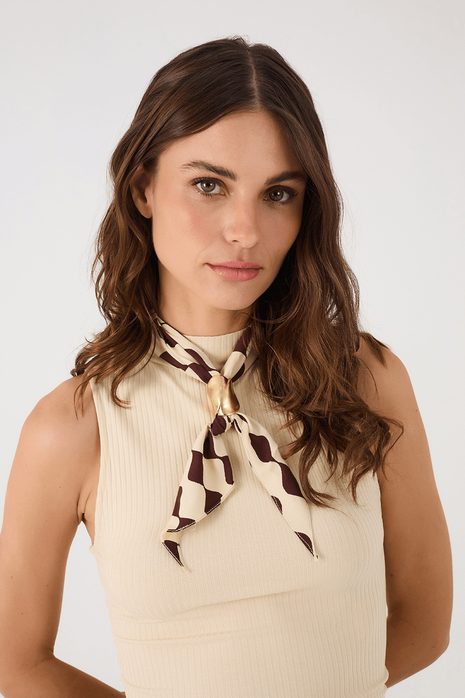 Brown Bossa Nova Scarf Tassel Necklace