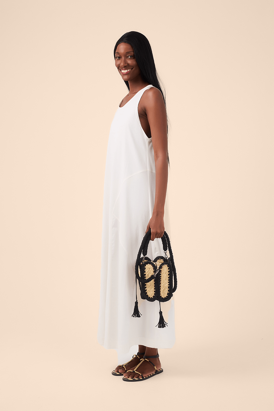 Black Lampa Straw Bag