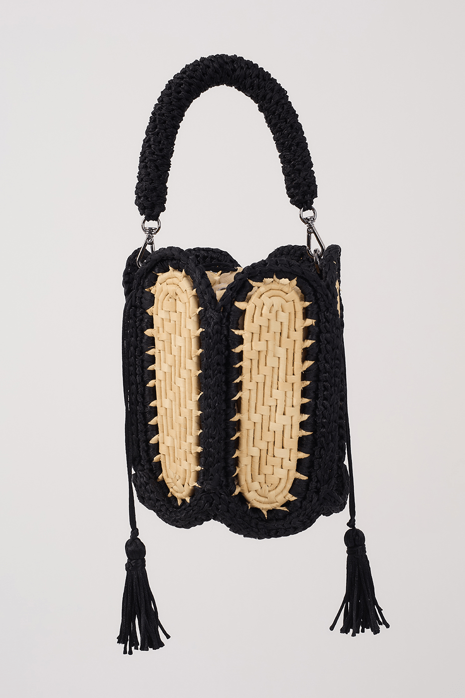 Black Lampa Straw Bag