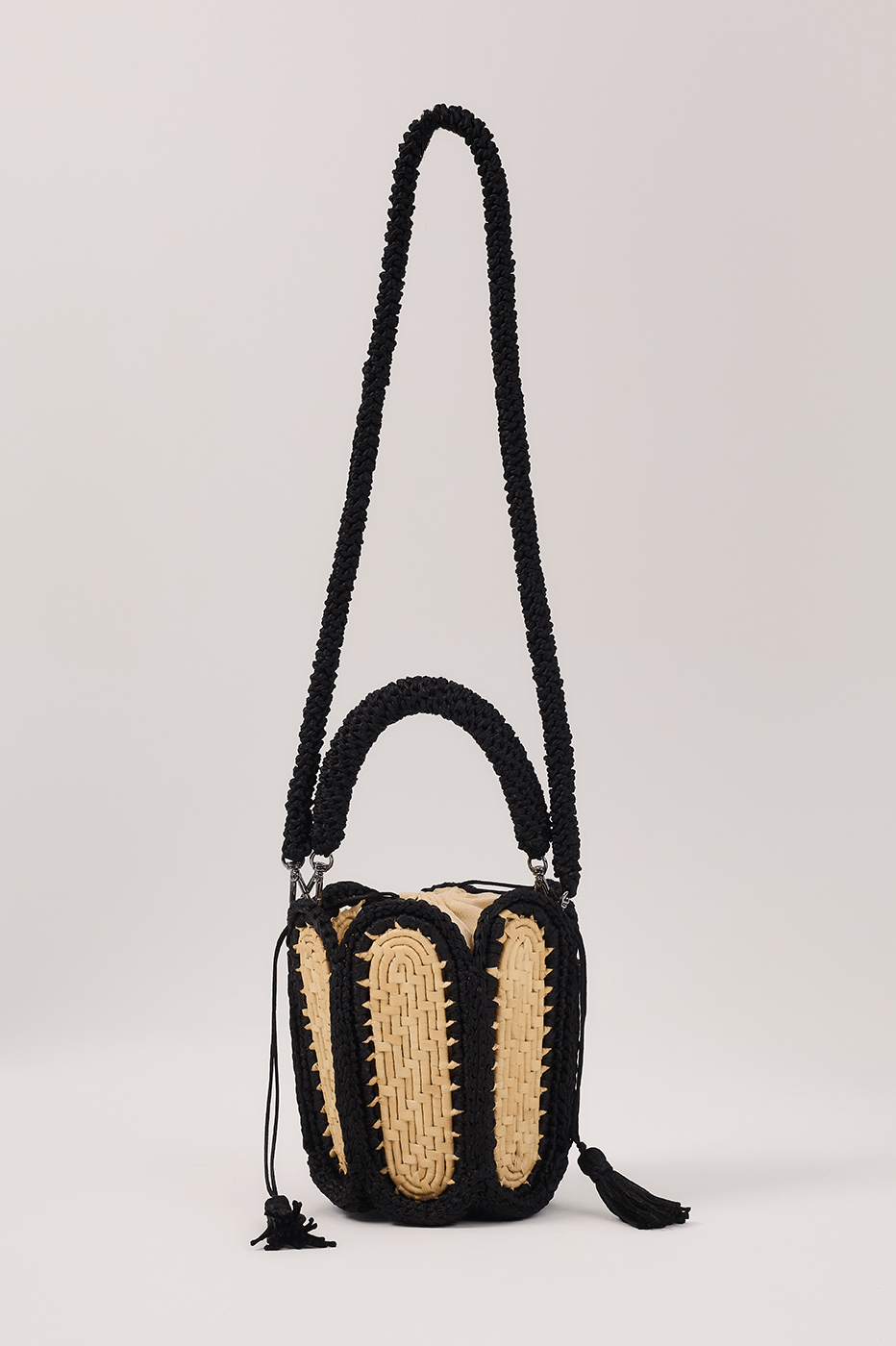 Black Lampa Straw Bag