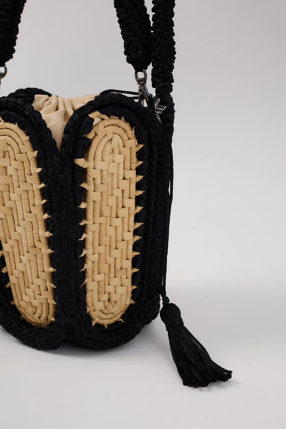 Black Lampa Straw Bag