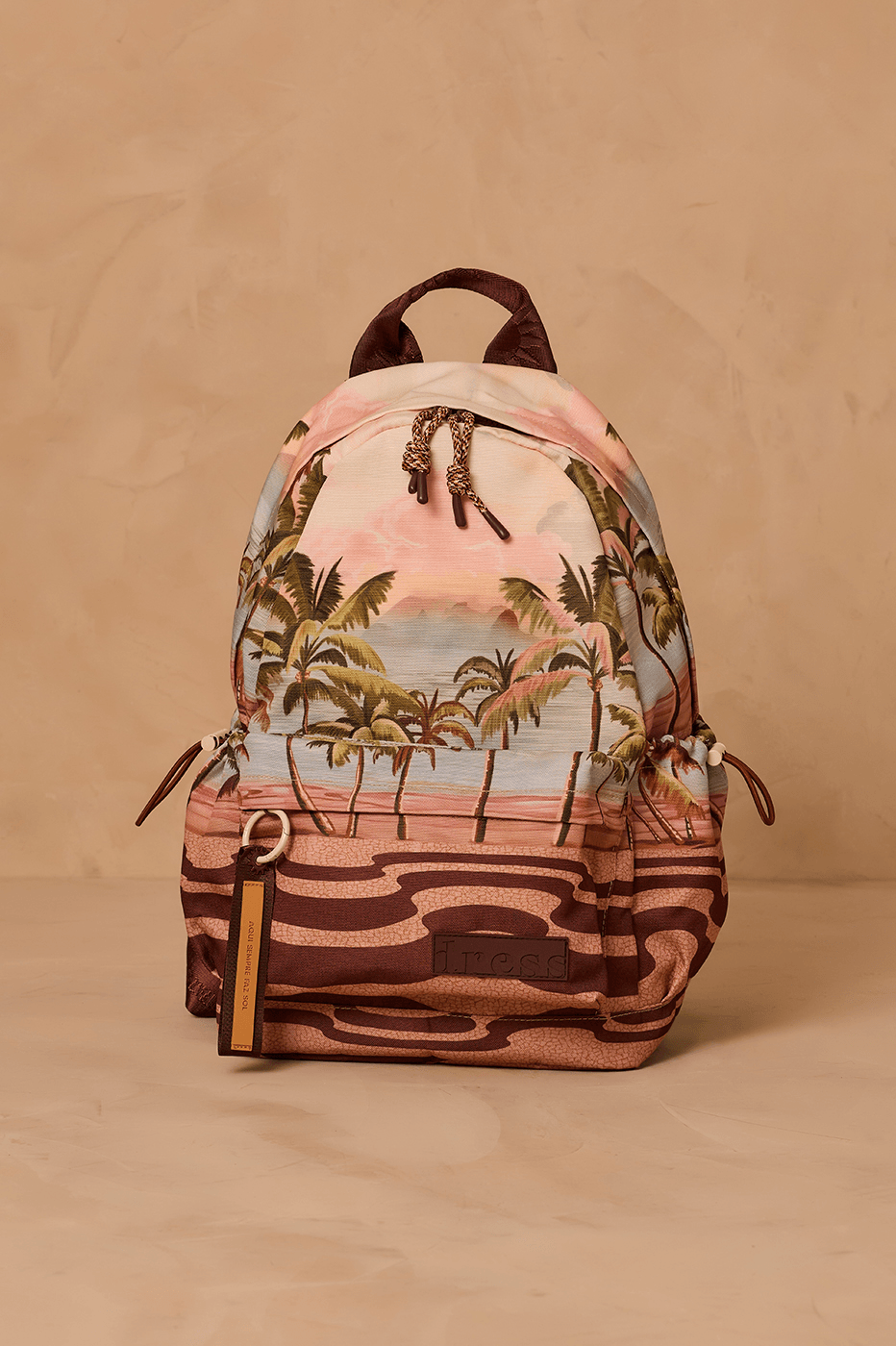 Multicolor Fim De Tarde Front Side Pockets Backpack