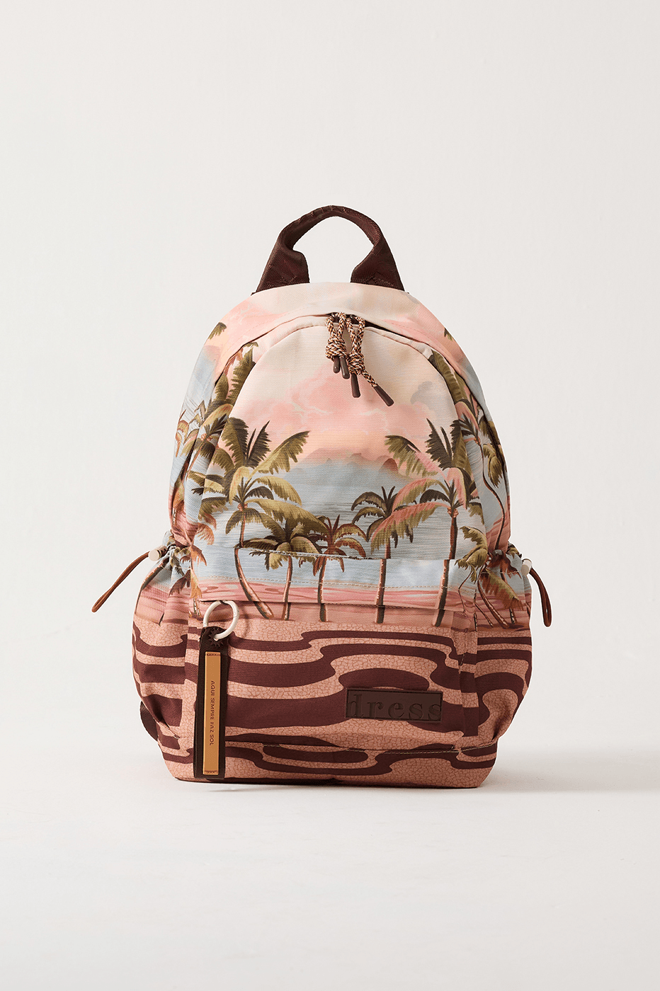 Multicolor Fim De Tarde Front Side Pockets Backpack