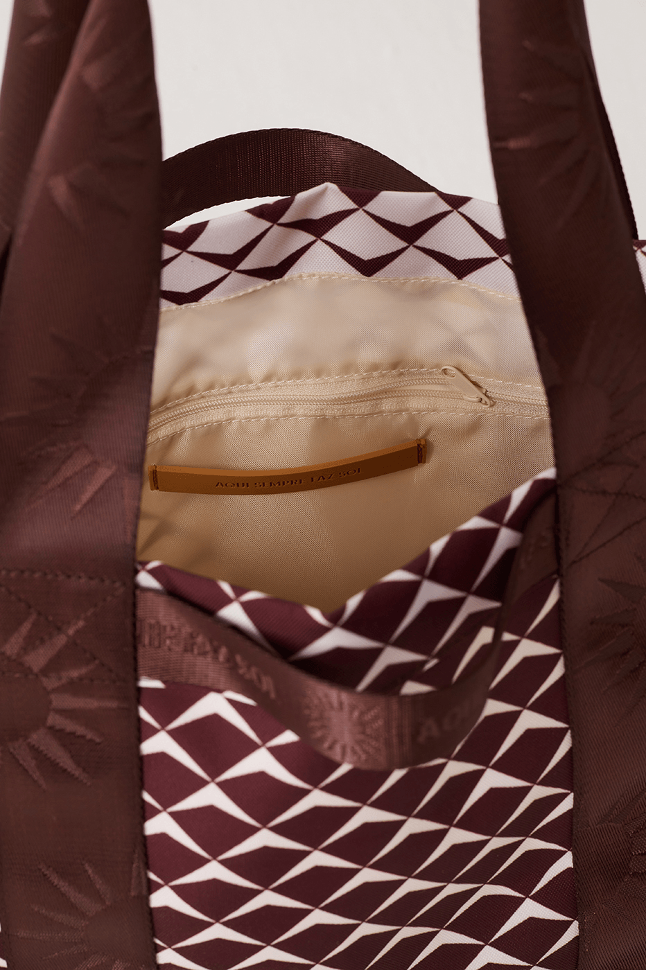 Brown Asa Delta Inside Pocket Tote Bag
