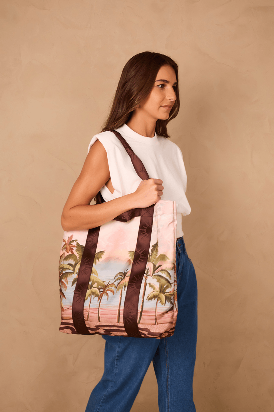 Multicolor Fim De Tarde Inside Pocket Tote Bag