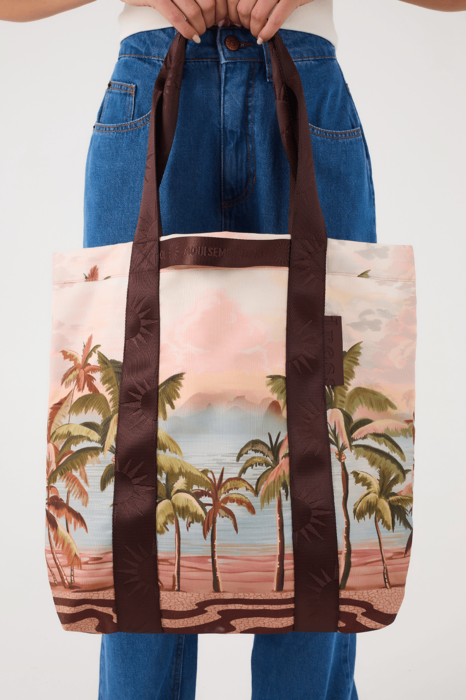 Multicolor Fim De Tarde Inside Pocket Tote Bag