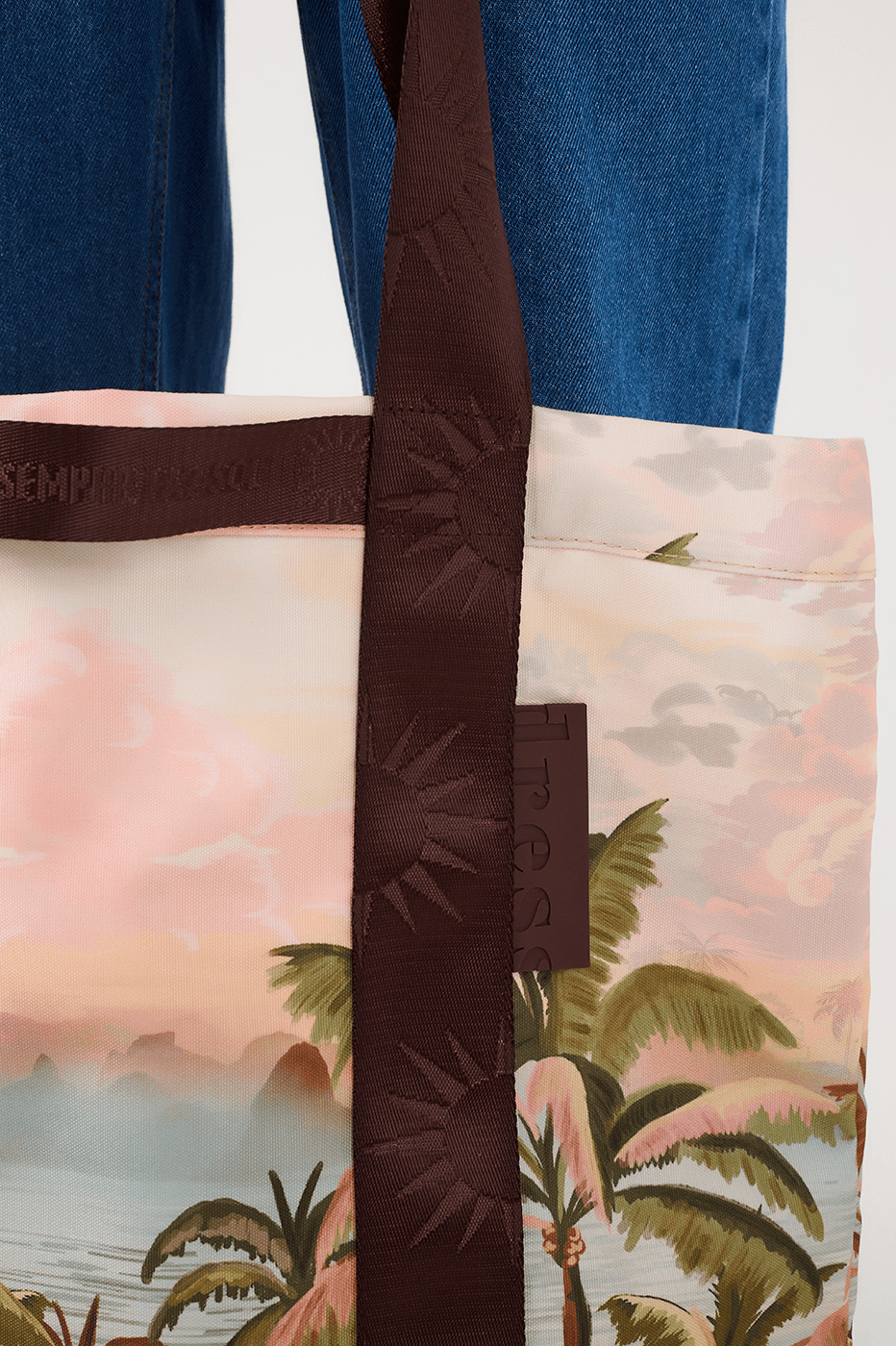 Multicolor Fim De Tarde Inside Pocket Tote Bag