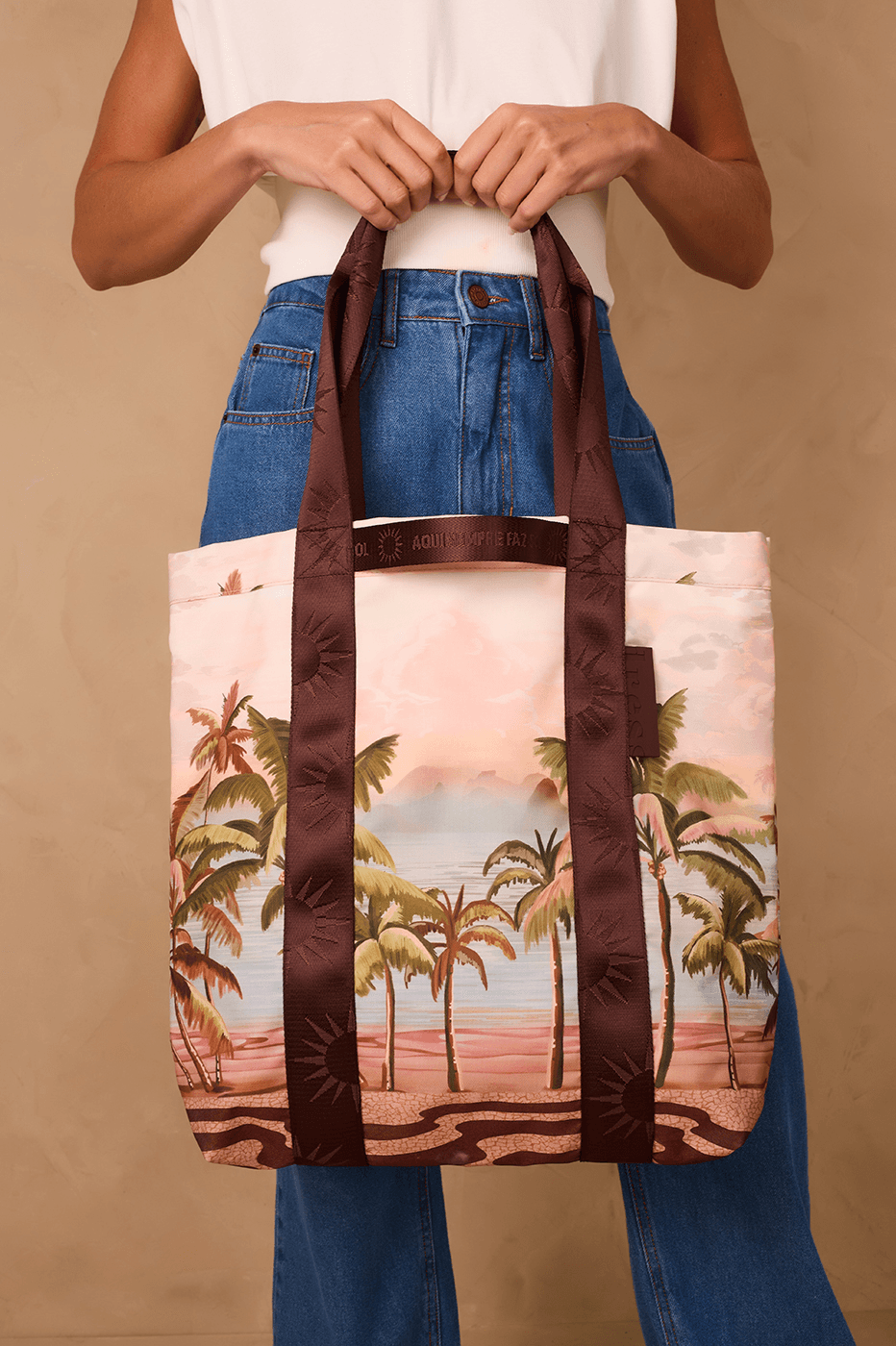 Multicolor Fim De Tarde Inside Pocket Tote Bag