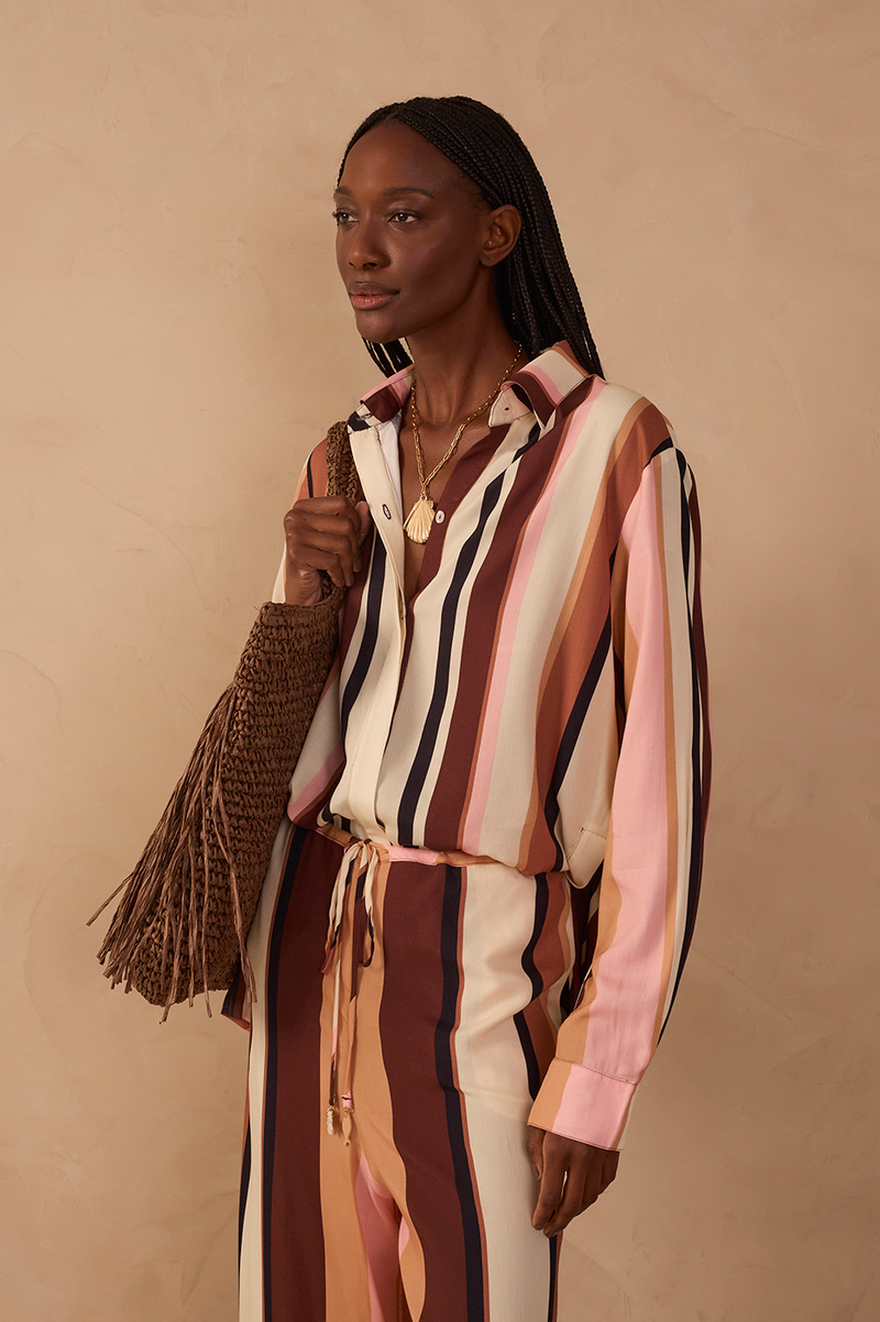 Multicolor Dunas Stripes Buttoned Shirt_1