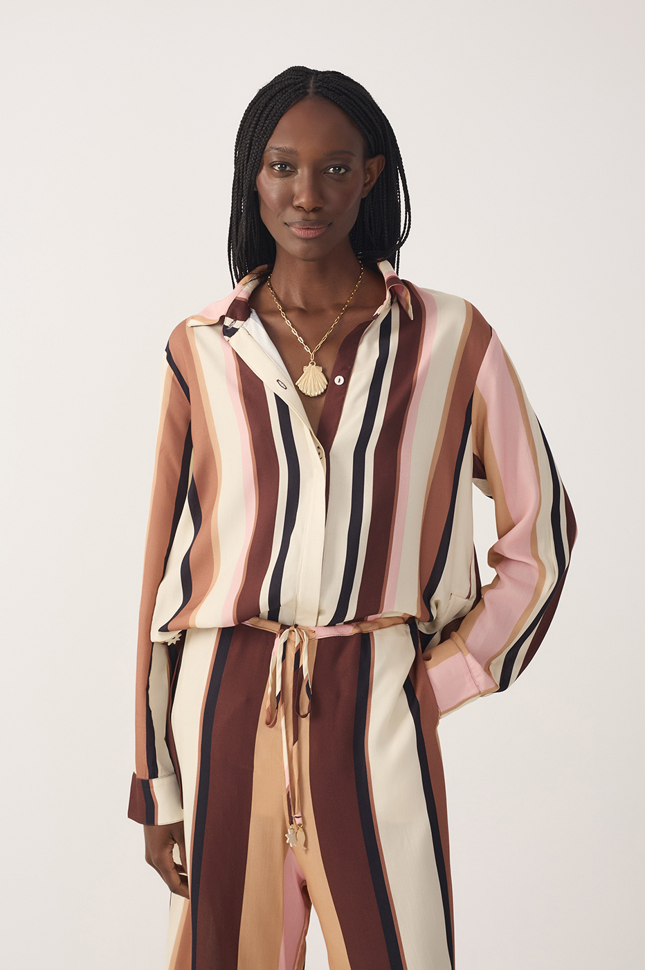 Multicolor Dunas Stripes Buttoned Shirt_3