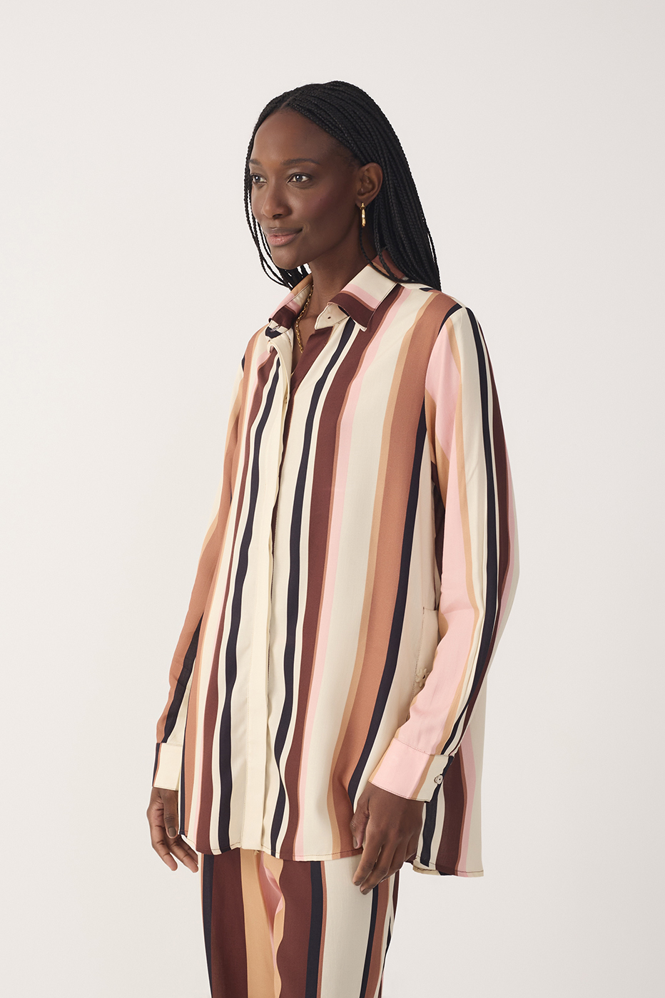Multicolor Dunas Stripes Buttoned Shirt_6