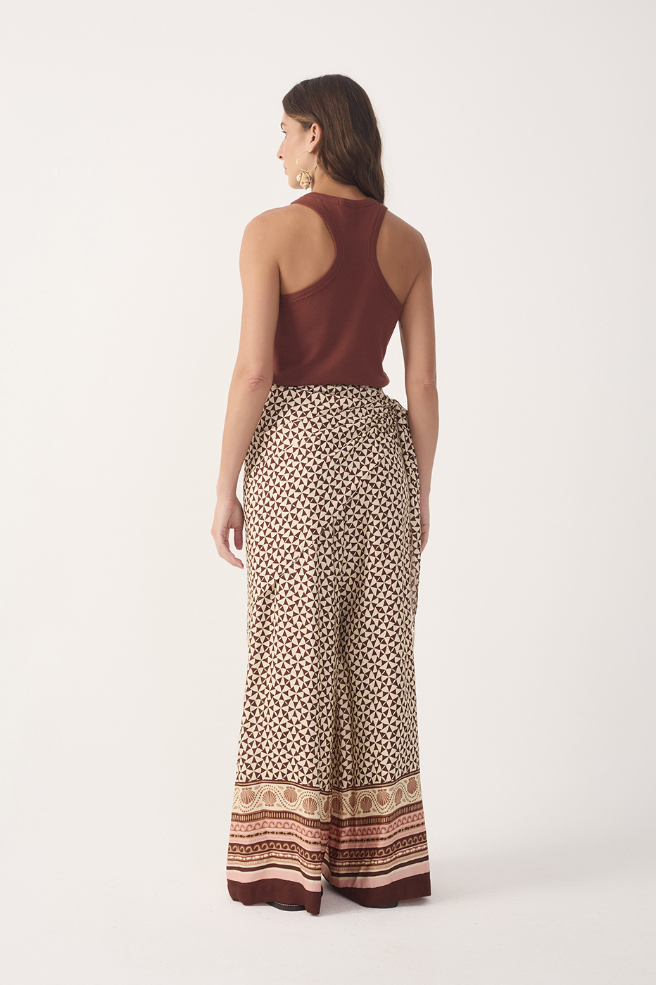 Solstício Print Pants with Scarf