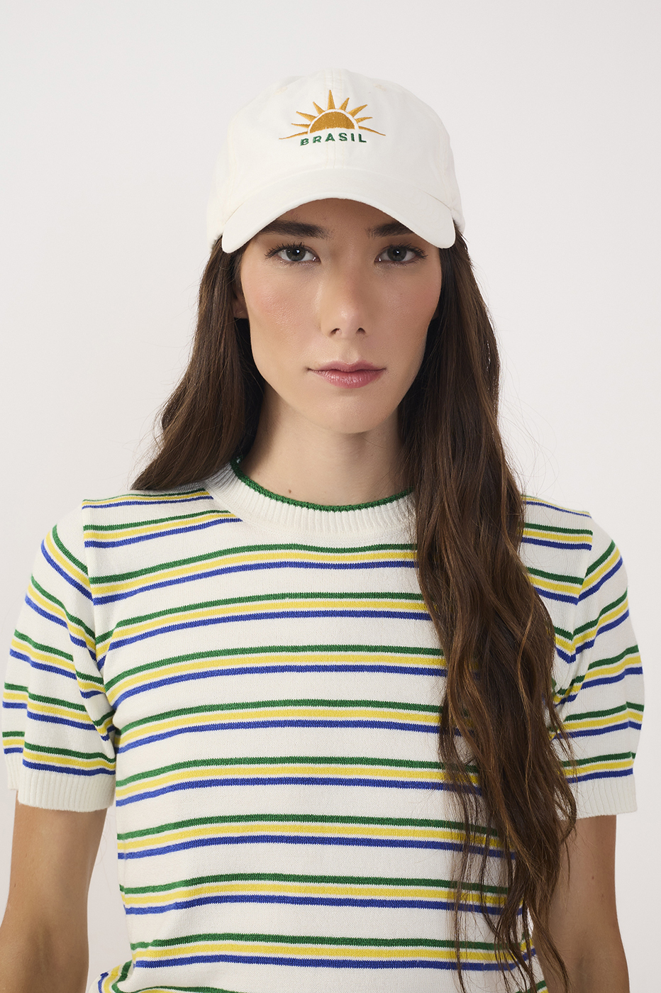 Off-White Brazil Embroidered Cotton Cap_2