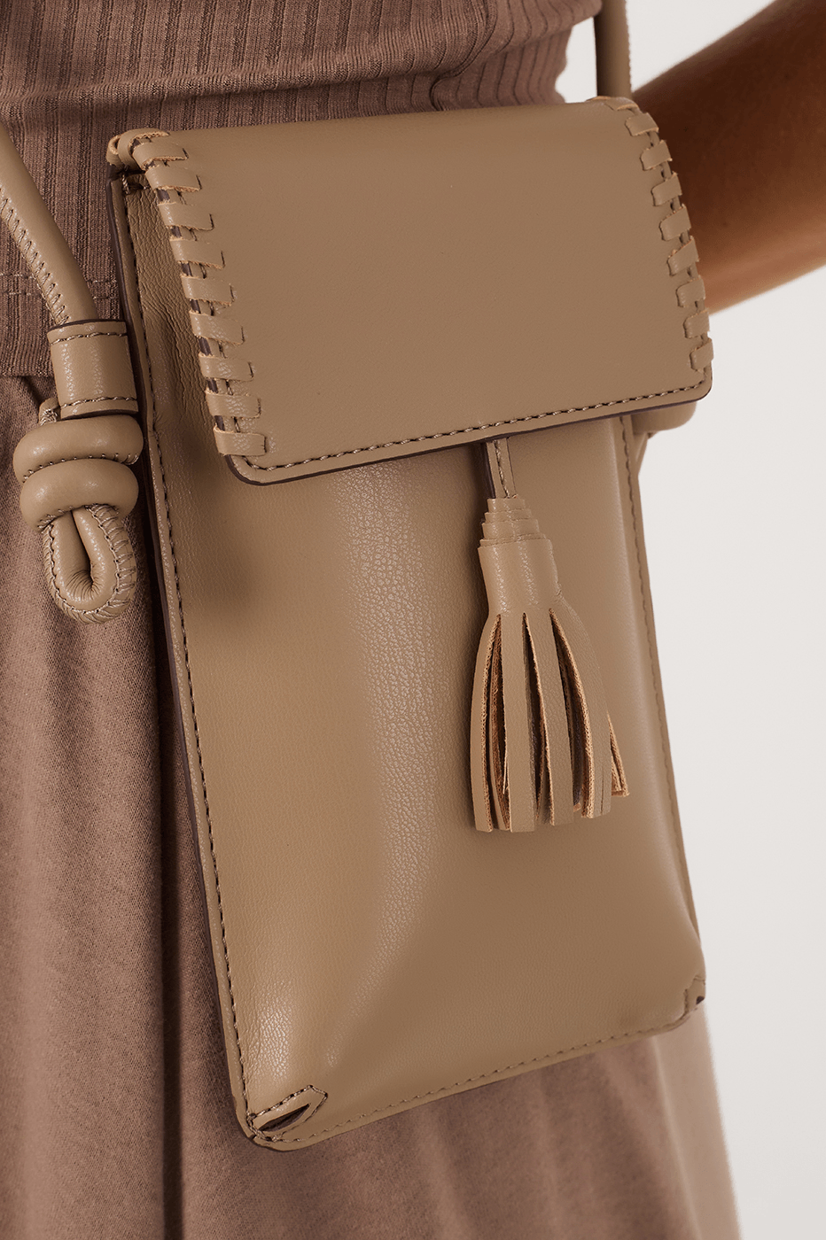 Grey Mirante Cellphone Magnet Closure Crossbody Bag