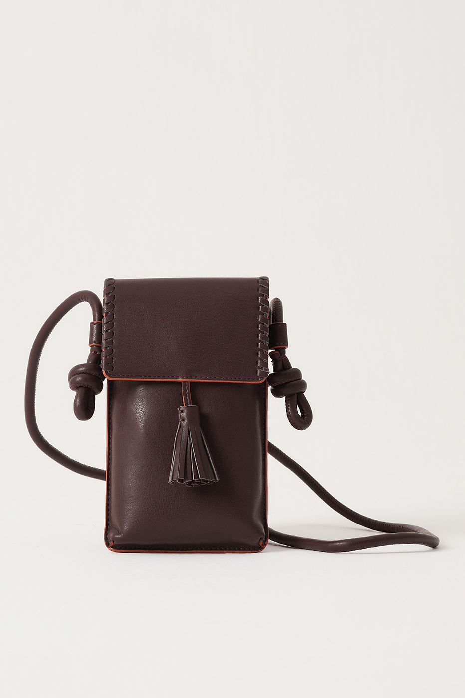 Brown Caffeine Cellphone Magnet Closure Crossbody Bag