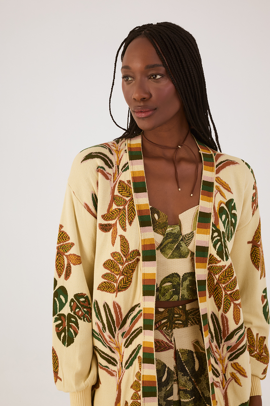 Tropikat Print Jacquard Jnit Cardigan_5